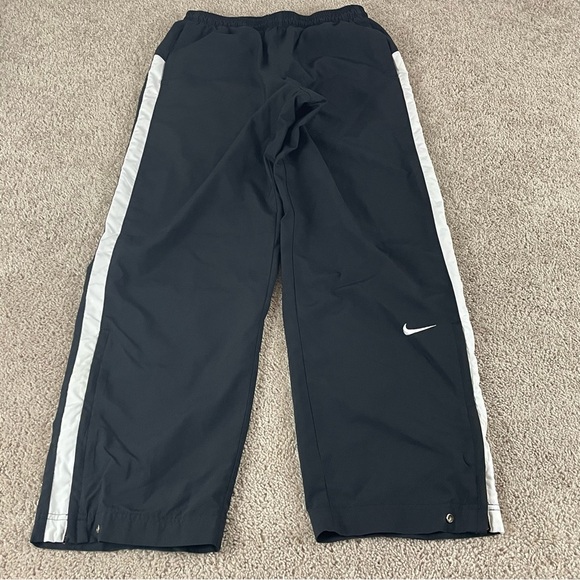 Vintage Nike Track Pants Mens Medium Black Y2K 90s Lined Ankle Snap Zip E241 - Picture 1 of 9